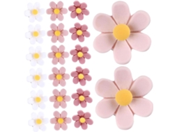 Conjunto genérico de 30 enfeites decorativos em resina com design delicado e durável de flores para paredes e fotos.