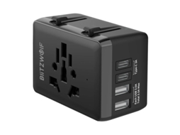 Adaptador de Viagem BLITZWOLF 4 em 1 para Usb c Pd 20w com 2 Portas Usb para Celulares