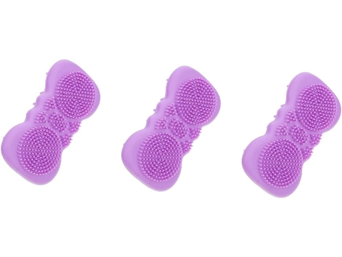 Conjunto De 3 Escovas Silicone Para Banho Escova Limpeza E Massagem Adultos