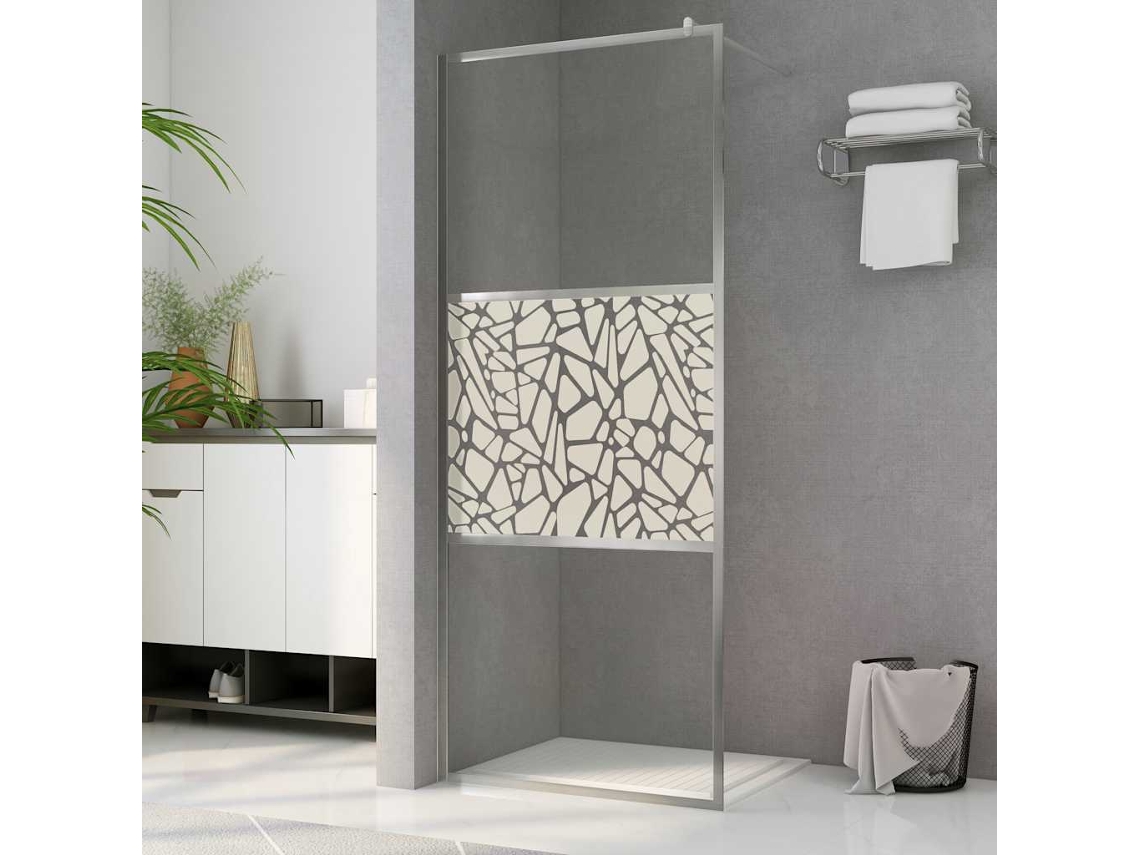 Vidaxl Divisória De Chuveiro 100x195 Cm Vidro Esg Design Pedras