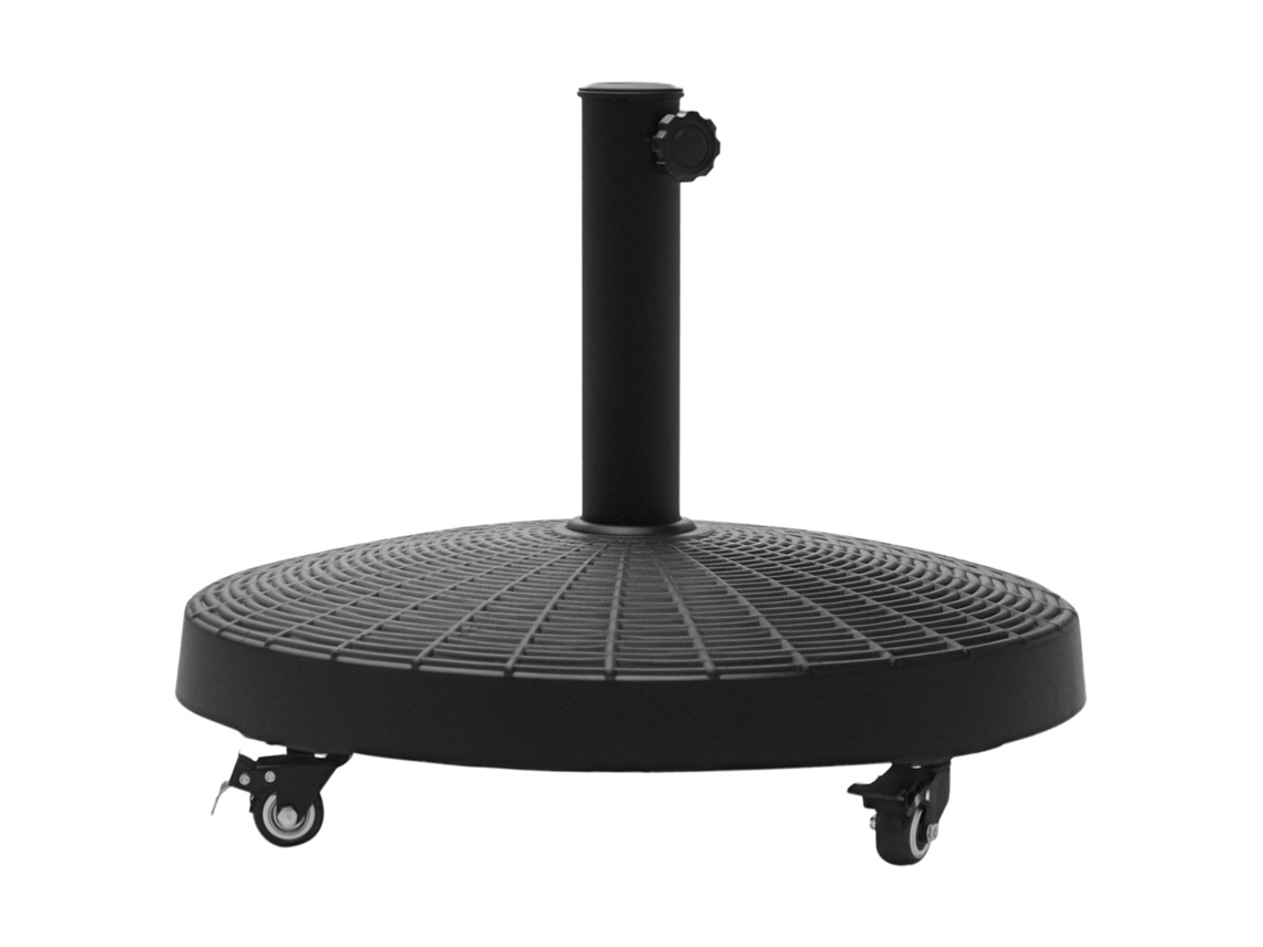 Base Guarda-sol 25kg Rodas Rattan Ø38-48mm Jardim Preto