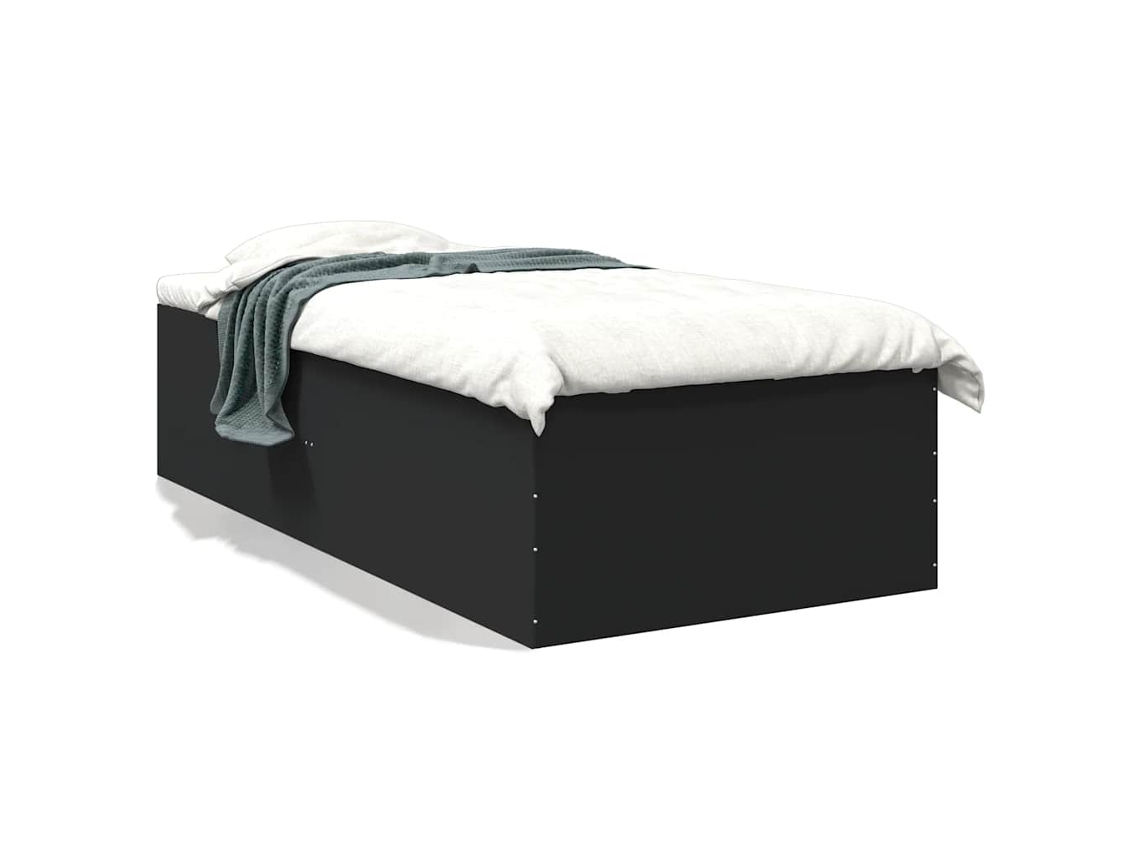 Bed Frame, Bed Frames Vidaxl Preto Madeira Processada (90 X 200 Cm)