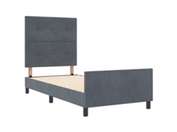 Conjunto 1 Cama Moderna Vidaxl Cinzento Veludo (90 X 200 Cm)