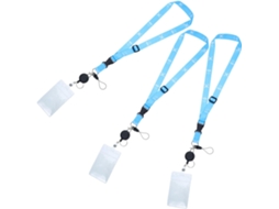 Conjunto De 3 Porta Crachás Em Pvc Com Mosquetão Extensível E Cordão Resistente Cruzeiros E Documentos De