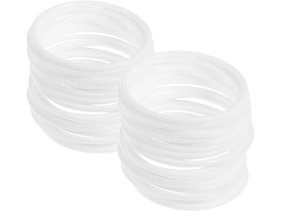 Conjunto De 30 Anéis De Macramê De Plástico Branco