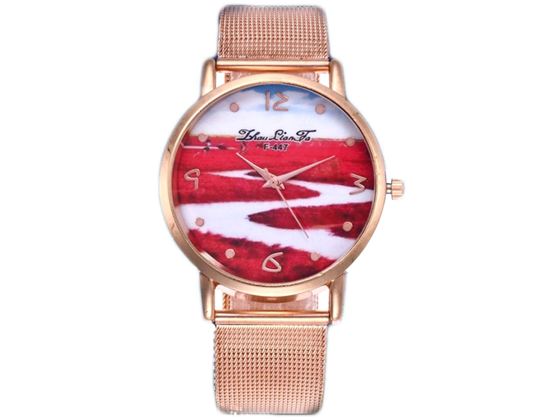 Reloj De Pulsera Pareja Zhoulianfa Caja De Aleación Movimiento De Cuarzo Dial Analógico Redondo F-447-w