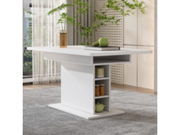 Mesa Extensível Armazenamento Retangular Branca VELTRIX