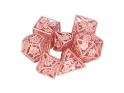 7pcs Conjunto De Dados Ocos De Latão Poliédricos Para Rpg Jogo De Tabuleiro Ensino Matemática
