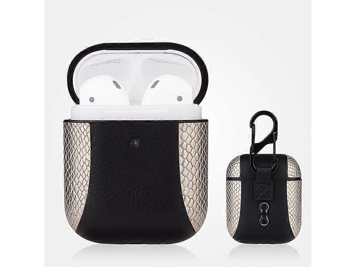 Capa Protetora De Couro Com Aba Articulada E Cores Combinando Para Fones De Ouvido Apple Airpods 1/2, À Prova De Choque.