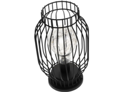Abajur de Mesa em Ferro Forjado, Estilo Lanterna, com Entrada Usb, Preto, para Decoração de Interiores. SFUSHOS