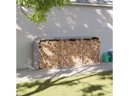 Vidaxl Suporte De Lenha 234x45x100 Cm Aço Galvanizado Cinza-claro