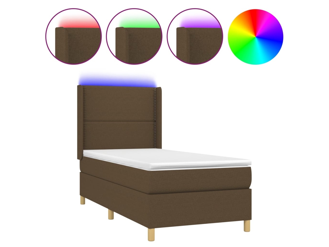 Box Spring Bed, Box Spring Beds Vidaxl Marrom Tecido (100 X 200 Cm)