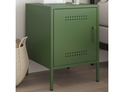 Vidaxl Mesa De Cabeceira 36x39x50,5 Cm Aço Verde Azeitona