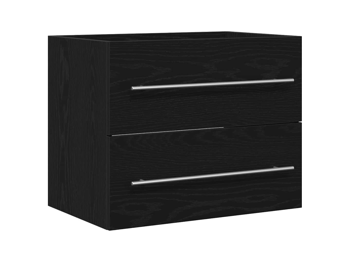 Gabinete para Pia de Banheiro Carvalho Preto 60x38,5x48 Cm Madeira Engenheirada MAISON EXCLUSIVE