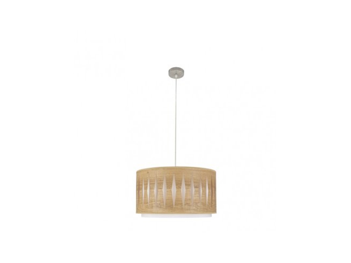 Pendente Alexandra 1xe27 Níquel/madeira Clara Regx40x40 Cm Fabrilamp