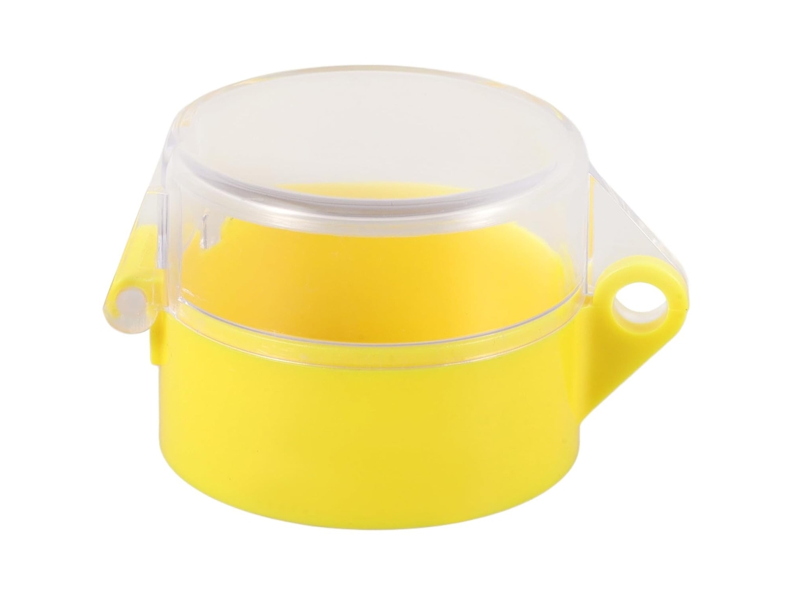 Tampa em resina de policarbonato para botão de parada de emergência amarelo com prevenção de erros.