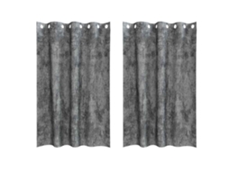 Conjunto 2 Cortinas De Veludo Vidaxl Cinzento Veludo (175 X 140 Cm)
