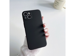 Capa Para Iphone 17 Air Em Silicone Líquido Preto Com Flanela Integrada E Spray.