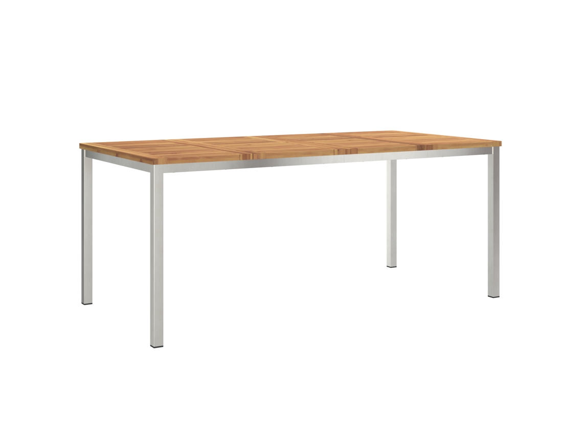 Conjunto 1 Mesa De Jantar Vidaxl Castanho Madeira De Acácia Maciça (180x90x75 Cm)