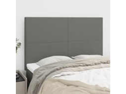 Vidaxl Cabeceira Cinza Escuro 144x5x118/128 Cm Tecido
