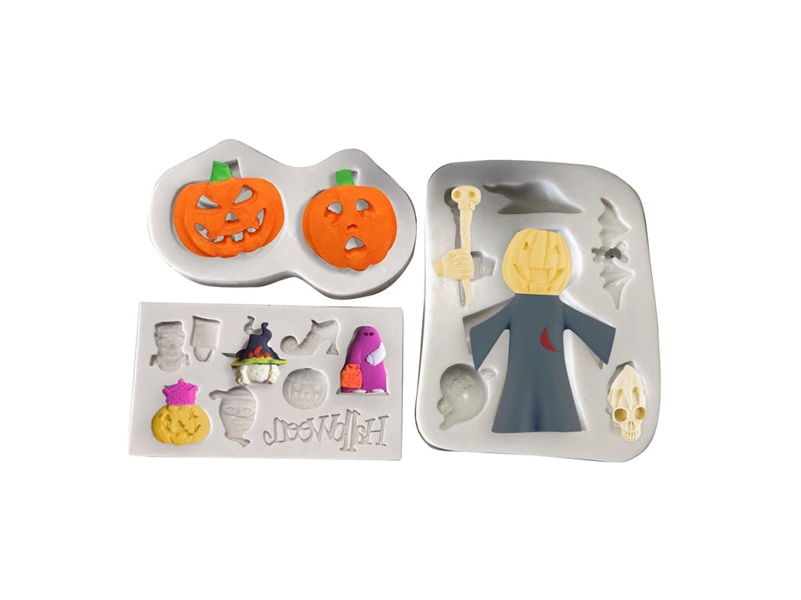 Moldes de Silicone LAXISCREED para Pumpkin Wizard Halloween Diy