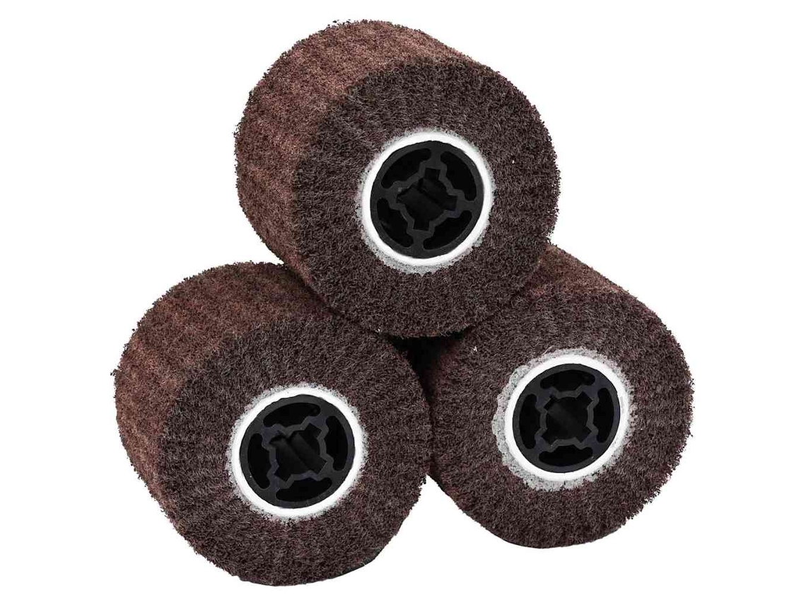 Conjunto 3 De Rolos De Lixa Cilindricos Para Oficina Vidaxl Castanho Fibra