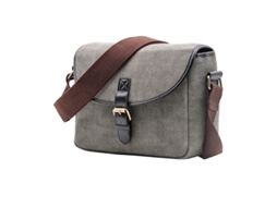 Bolsa De Cámara De Cuero Con Aceite De Cera Retro Portátil Resistente Al Desgaste Y Delicada Bolsa Messenger Gris