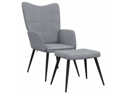 Relaxing Chair With Stool, Relaxing Chairs With Stools Vidaxl Cinzeto Tecido