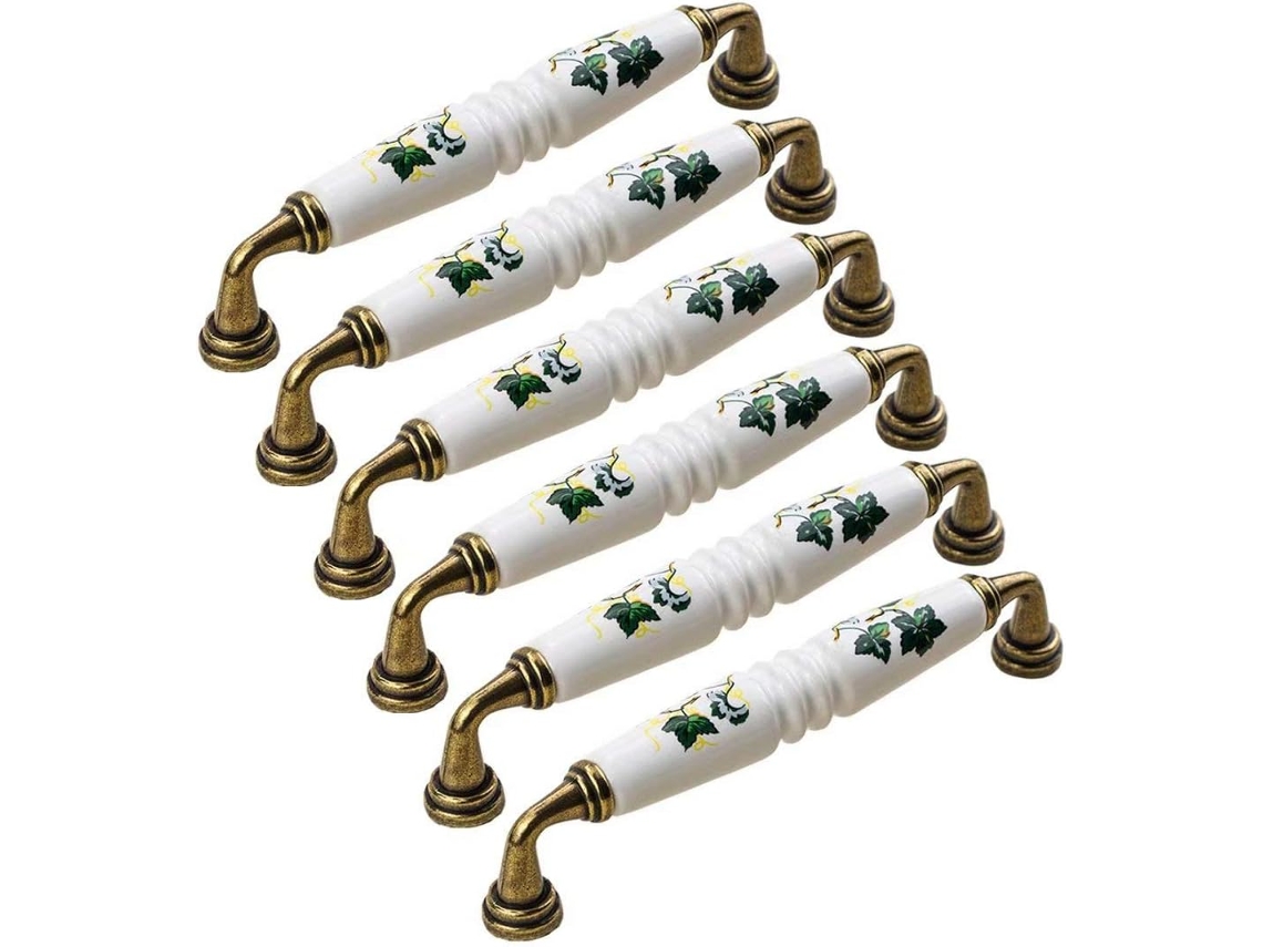 Puxadores De Porta, Conjunto De 6 Puxadores Gaveta Em Formato Arco Para Cômoda Estilo B, Distância Entre Furos De 96mm