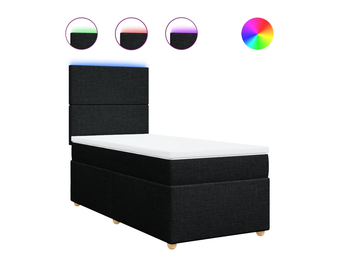 Box Spring Bed, Box Spring Beds Vidaxl Preto Tecido (80 X 200 Cm)