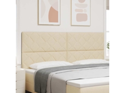 Vidaxl Cabeceira Led Creme 200 Cm Tecido