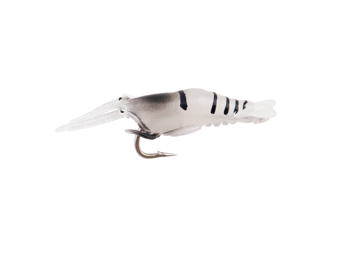 10 peças de isca artificial de camarão com anzol de PVC para pesca com iscas de camarão transparente S/MARCA