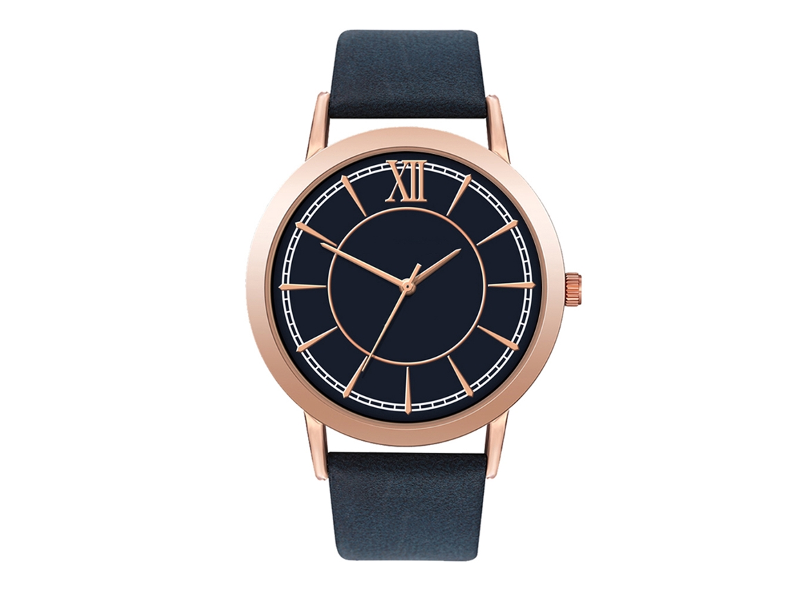 Relógio de Quartzo para Mulheres e Homens Pulseiro de Couro Pu Estilo Simples Royalblue