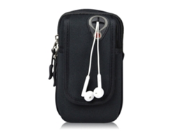 Bolsa De Braço Impermeável Para Esportes E Fitness Com Entrada Para Fone De Ouvido, Cor Preta Premium.