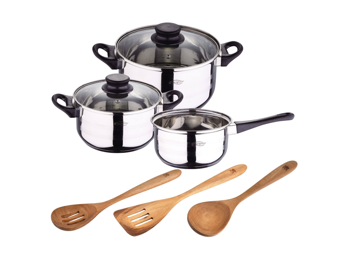 Jogo De Panelas Toledo De 5 Peças 3 Utensílios De Cozinha Bergner