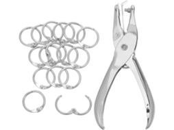 Luxshiny Metal Aneis 15mm, 101 peças, com furador, organizadores para folhas soltas, pastas e álbuns, multiuso para