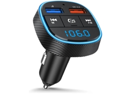 Transmissor Fm para Carro Adaptador de Áudio de Rádio de Carro Bluetooth 5.0 com Porta de Carga Usb Dupla YIZHOOD