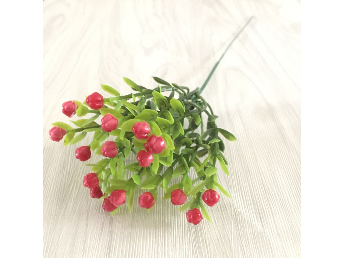 Simulação Grãos Grandes Vasos Florais Plásticos Vermelhos Decorativos Acessórios