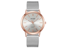Relógio Feminino Yolako de Quartzo com Pulseira de Plástico e Pedras Preciosas Prata