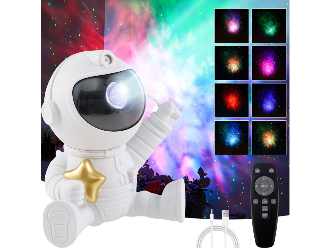 Projetor Galáxia Astronauta, Luz Noturna Led Ajustável ZYBLSSBB