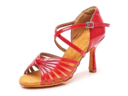 Sapatos de Dança de Salto Alto para Iniciantes e Praticantes Antiderrapantes Confortáveis Material Pu Tamanhos 34 41 Vermelho 8 Cm | S/MARCA