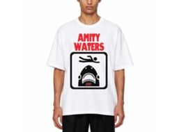 Rockinstone Jaws Movie Amity Waters White Adult T-shirt Size:xl