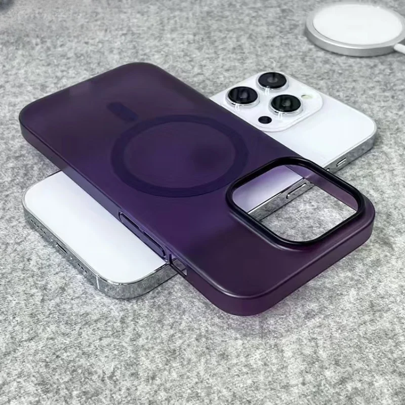 Capa Transparente Para Iphone 12 Pro (roxa) Com Carregamento Sem Fio, Feita De Policarbonato Resistente A Impactos.