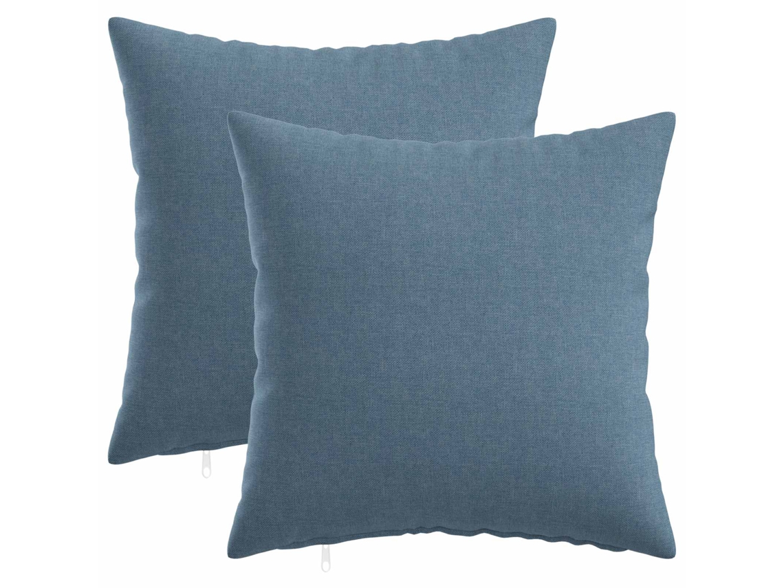 Vidaxl Almofada Com Travesseiro Heerlen 2 Unid. Azul Jeans Tecido