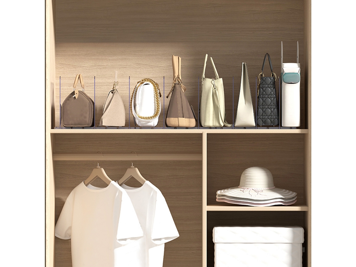 Shelf Dividers 3 Inserts Transparent Maximizes Closet Vertical Space Eoocoo