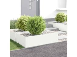 Vidaxl Acabamento Para Gramado 4 Unid. 100 X 60 X 35 Cm Aço Branco