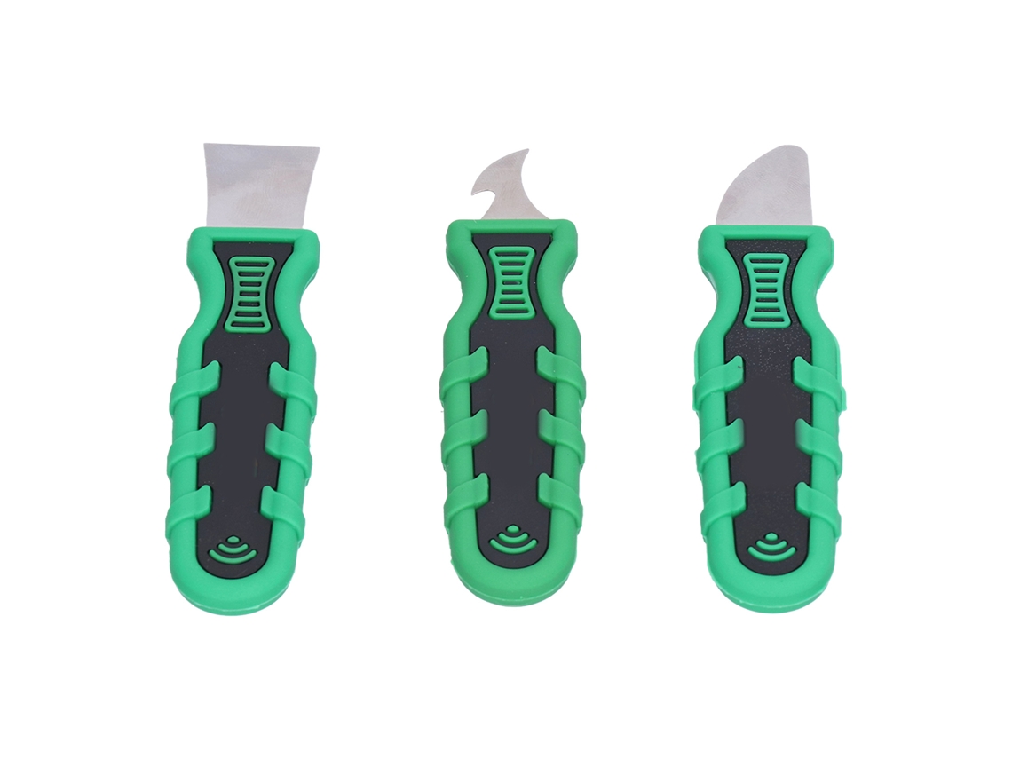 Kit de raspador de injeção de 3 peças, ferramenta de remoção de cola com lâmina de aço inoxidável.