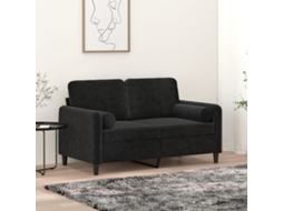 Vidaxl Almofadas Decorativas 2 Pcs Ø15x50 Cm Veludo Preto