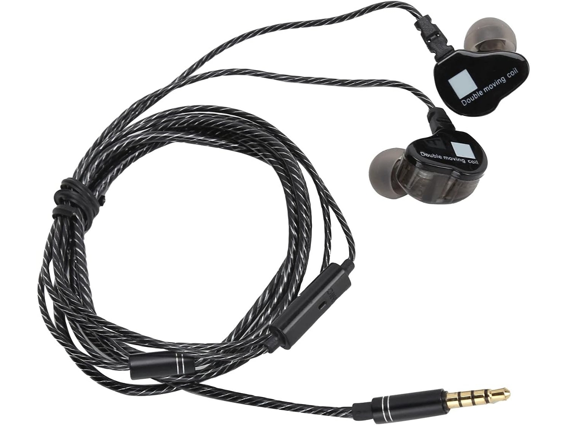 Écouteurs Filaires Hifi Deep Bass Design Elegante Para Les Mélomanes E Amadores De Fitness Em Plastique Noir