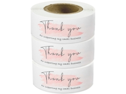 3 Rolos de Adesivos de Agradecimento 1" X 3", Adesivos Decorativos Rosa para Lacre BRILVIBERA